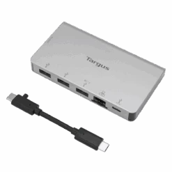 Targus USB-C Ethernet Adapter With 3x USB-A Ports And 1x USB-C Port With 100W PD Pass-Thru -Targus Outlet Store ACA951USZ MAIN5 446776