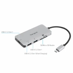 Targus USB-C Multi-Port Hub With Card Reader And 100W PD Pass-Thru -Targus Outlet Store ACA952USZ port image 1200x1200 4a349c33 f756 499a 9eae fbcaf0e6a291 149054