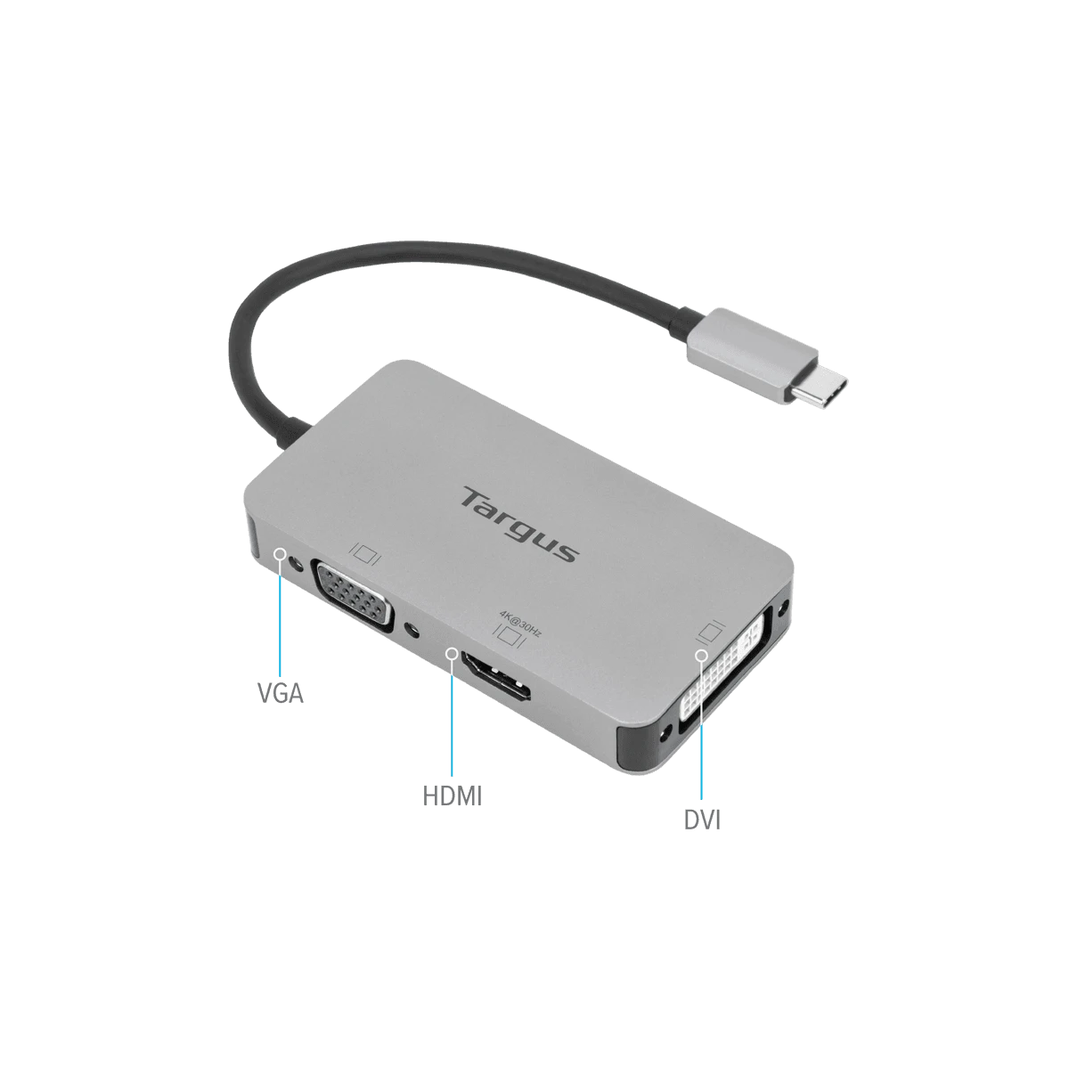 Targus USB-C Single Video Adapter With 4K HDMI/DVI/ VGA 6 Targus USB-C Single Video Adapter With 4K HDMI/DVI/ VGA - Image 6