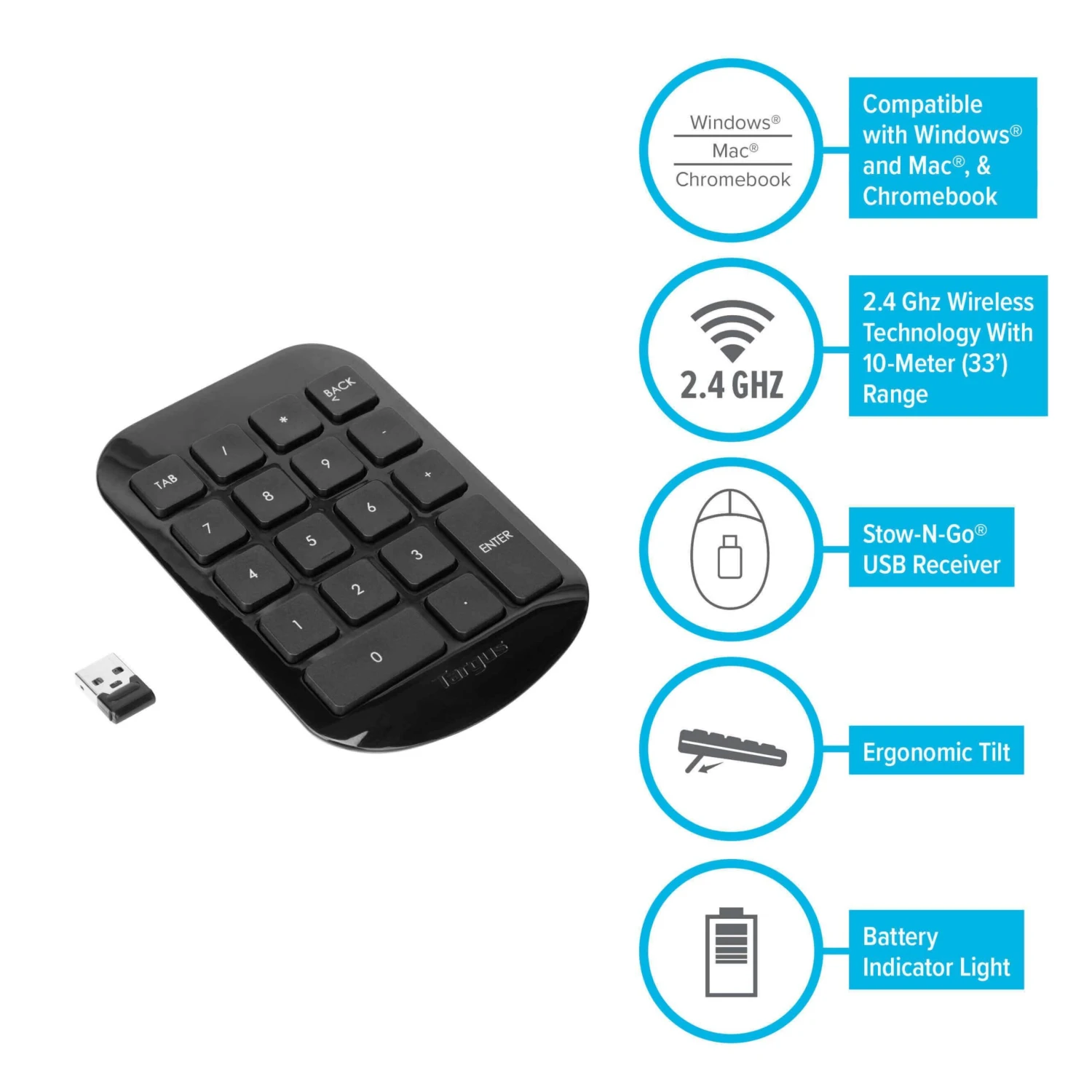Targus Wireless Numeric Keypad 6 Targus Wireless Numeric Keypad - Image 6