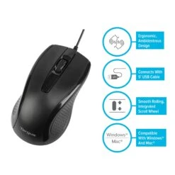 Targus 3-Button USB Full-Size Optical Mouse -Targus Outlet Store AMU81USZ Composite 522267