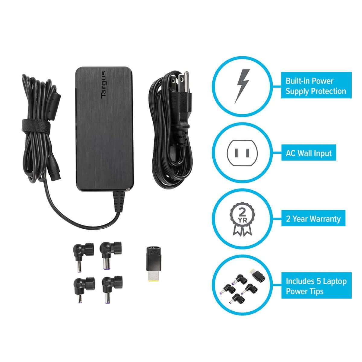 Targus 90W AC Semi-Slim Universal Laptop Charger 6 Targus 90W AC Semi-Slim Universal Laptop Charger - Image 6