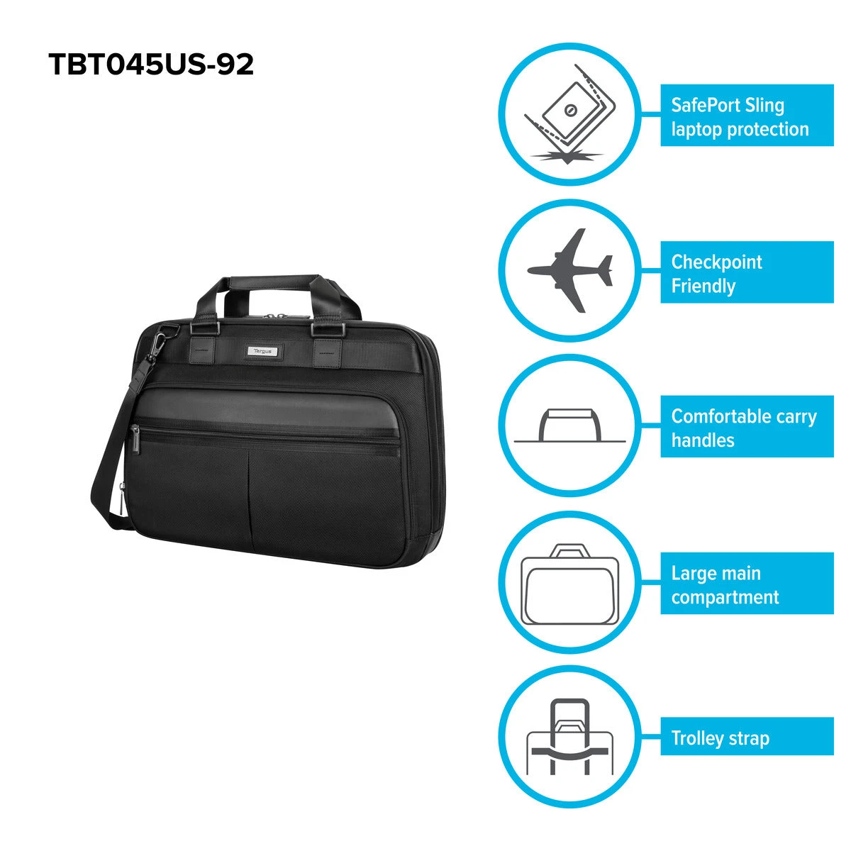 Targus 15-16" Mobile Elite Checkpoint-Friendly Briefcase 10 Targus 15-16" Mobile Elite Checkpoint-Friendly Briefcase - Image 10