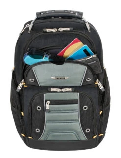 Targus 17" Drifter II Laptop Backpack (Black/Gray) -Targus Outlet Store TSB239US 10 MiddleZipperedP Inuse OL
