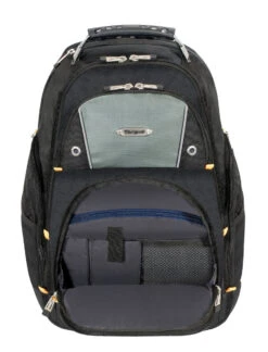 Targus 17" Drifter II Laptop Backpack (Black/Gray) -Targus Outlet Store TSB239US 11 FrontZipperedP Empty OL